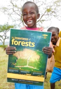 Boy with poster